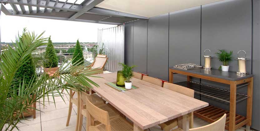 Flat terrace garden